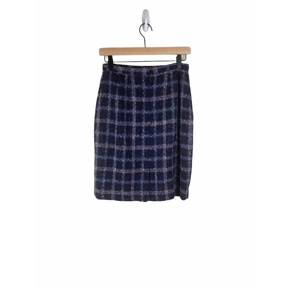 Vintage Blue Boucle Tweed Skirt Sz 6
